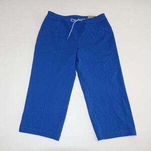 Chico's Women's Weekends Perfect Stretch Capri Pants Size 1 / 8 NWT Blue Pull On